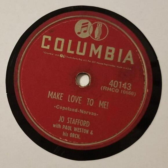 3/$25 Jo Stafford 78 RPM Make Love to Me! / Adi-Adios Amigo Columbia 40143 - Picture 4 of 5